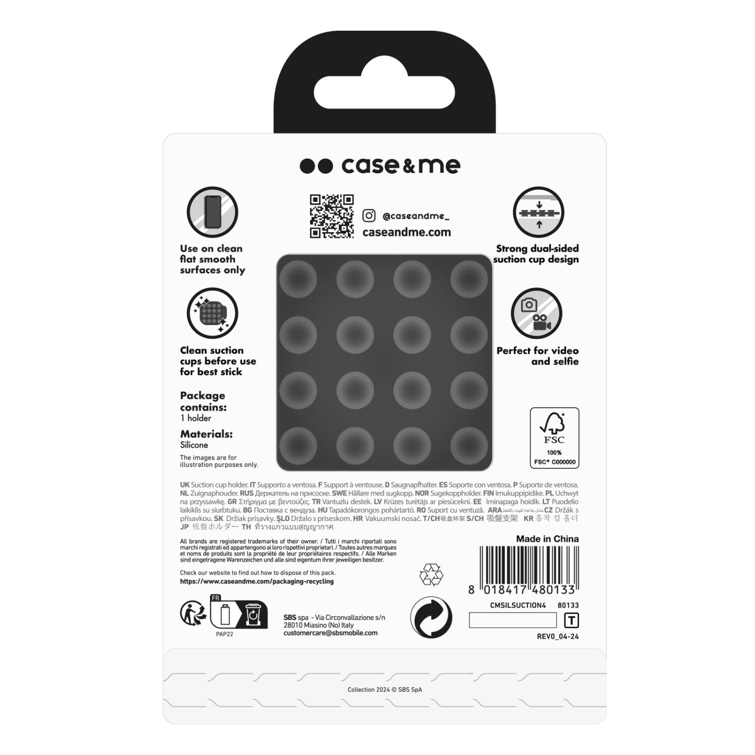 Case Me CMSILSUCTION4 supporto per personal communication Supporto passivo Telefono cellulare/smartphone Nero