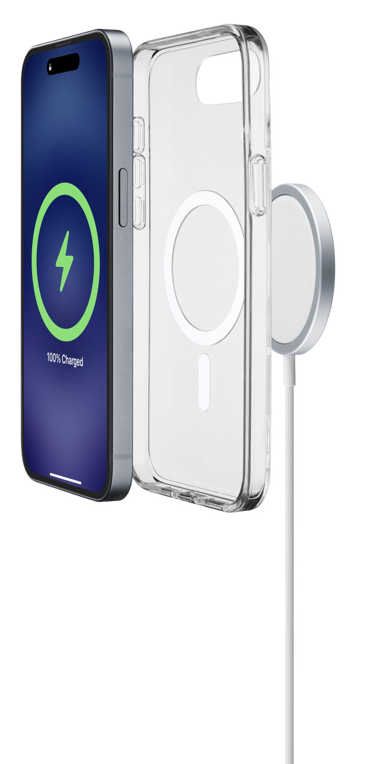 Cellularline Clear Mag - iPhone 16E Custodia rigida con bordi in gomma compatibile con ecosistema MagSafe