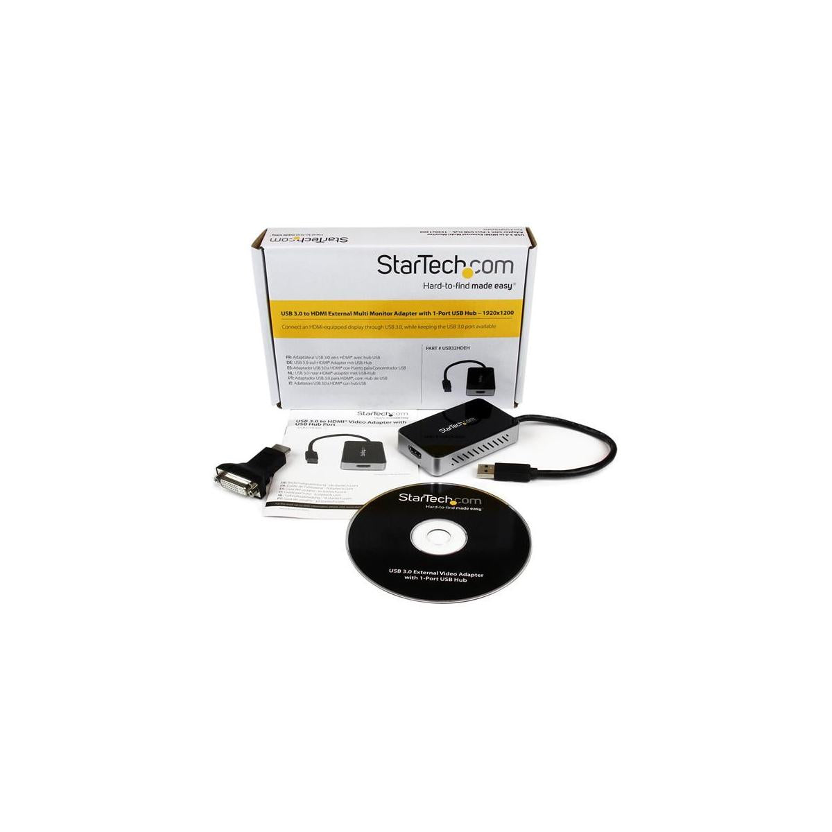 StarTech.com Adattatore scheda video esterna per più monitor USB 3.0 a HDMI con hub USB a 1 porta 1920x1200 / 1080p