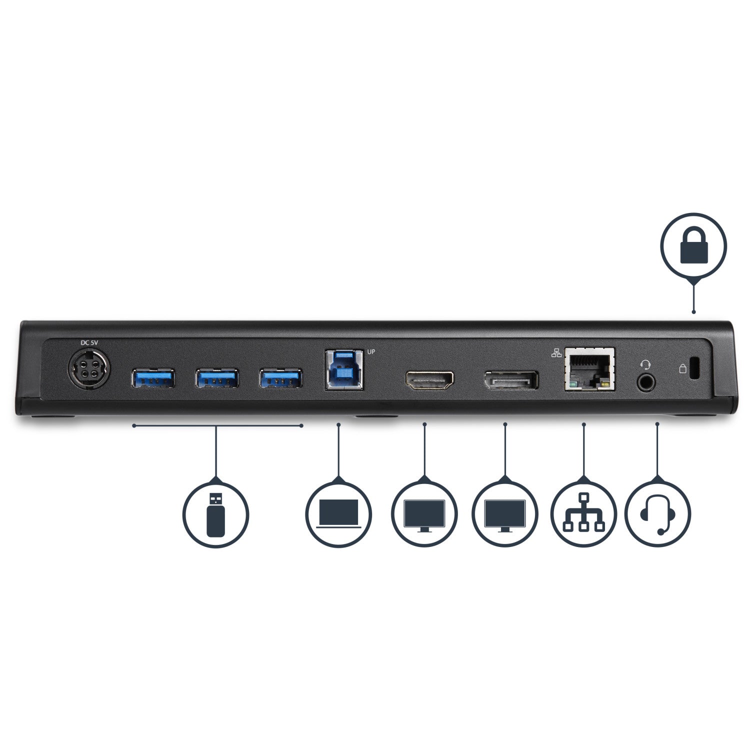StarTech.com USB3DOCKHDPC replicatore di porte e docking station per laptop Cablato USB 3.2 Gen 1 (3.1 Gen 1) Type-B Nero