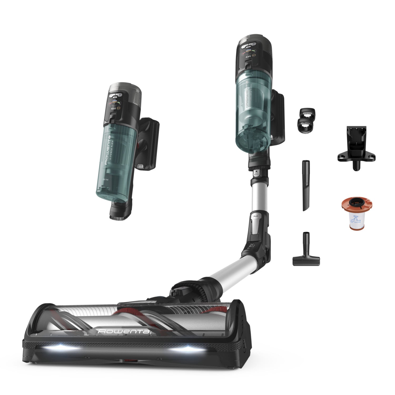 Rowenta RH9A32 Aspirapolvere a bastone 2 in 1 Batteria Secco Senza sacchetto Alluminio Verde