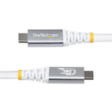 StarTech.com Cavo USB4 da 1,5 m, Cavo USB-C Certificato USB-IF, 80Gbps, PD240W, 8K120Hz / 4K240Hz DP2.1 DP80, Cavetto Tipo-C Compatibile Thunderbolt 4; Bianco