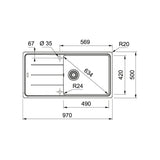 Franke Undermount GAX 110-30 Lavello sottopiano Rettangolare Acciaio inox