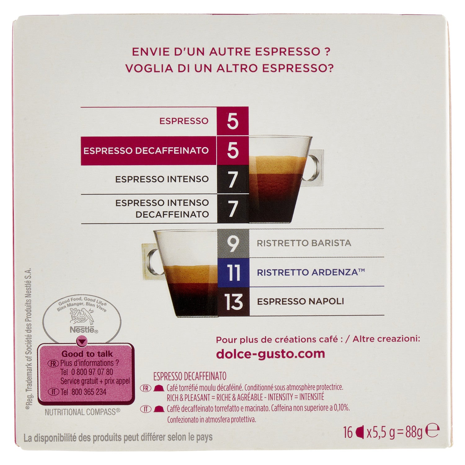 Nescafé Dolce Gusto Caffè Espresso Decaffeinato 16 Capsule