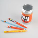 Grupo Erik Portapenne 3D The Simpsons Duff Beer in Resina con Set Cancelleria - 2 Penne, Matita, Gomma e Temperino