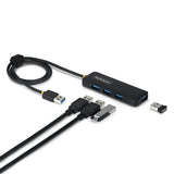 StarTech.com Hub USB-A a 4 Porte, Alimentato da BUS, Mini Hub USB 5Gbps per Laptop/Descktop con 4 Porte USB-A e Cavo Integrato da 61cm, Realizzato in Plastica PRC