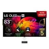 LG OLED evo AI Wallpaper TV 83 pollici W6 OLED83W69LA, 4K, spessore 9,9mm, True Wireless, Staffe filo muro SMART TV 2026