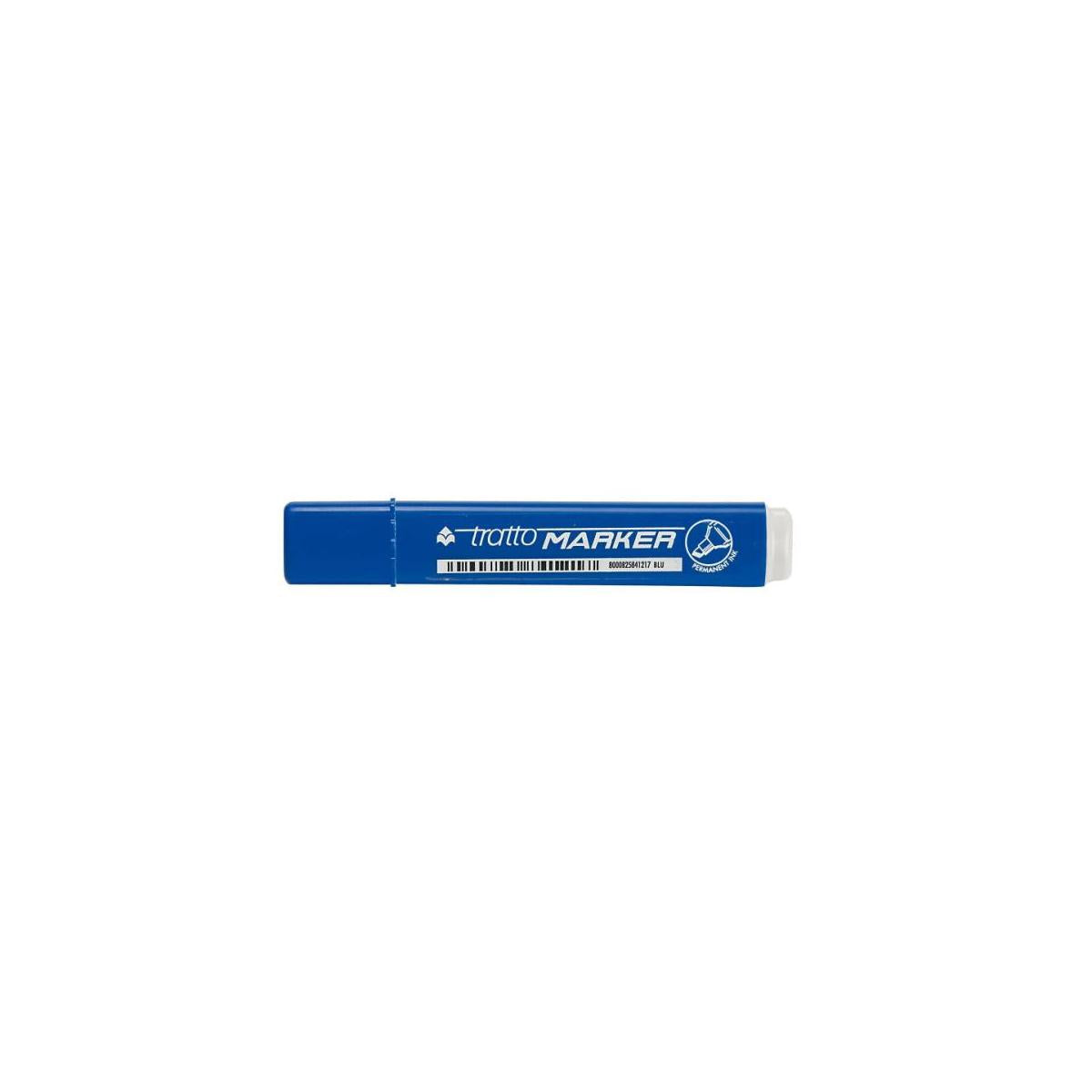 Tratto Marker marcatore permanente Punta smussata Blu 12 pz