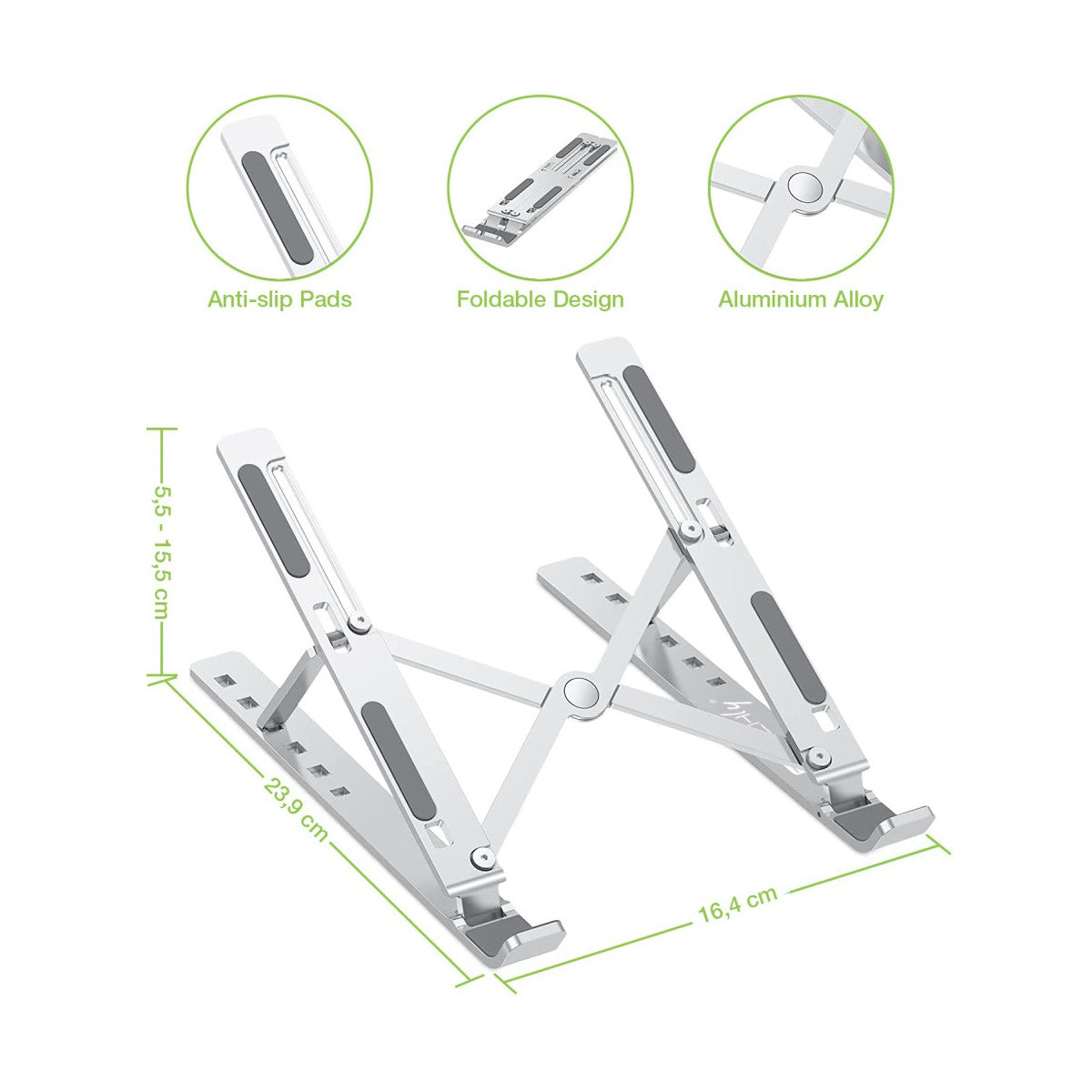 Techly ICA-TBL 134TY supporto per laptop Supporto per computer portatile Argento 40,6 cm (16 pollici)