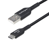 StarTech.com Cavo di Ricarica da USB-A a USB-C da 1m, carica e sincronizzazione, 3A, USB 2.0, rivestimento in TPE - Cavo di Ricarica USB Nero