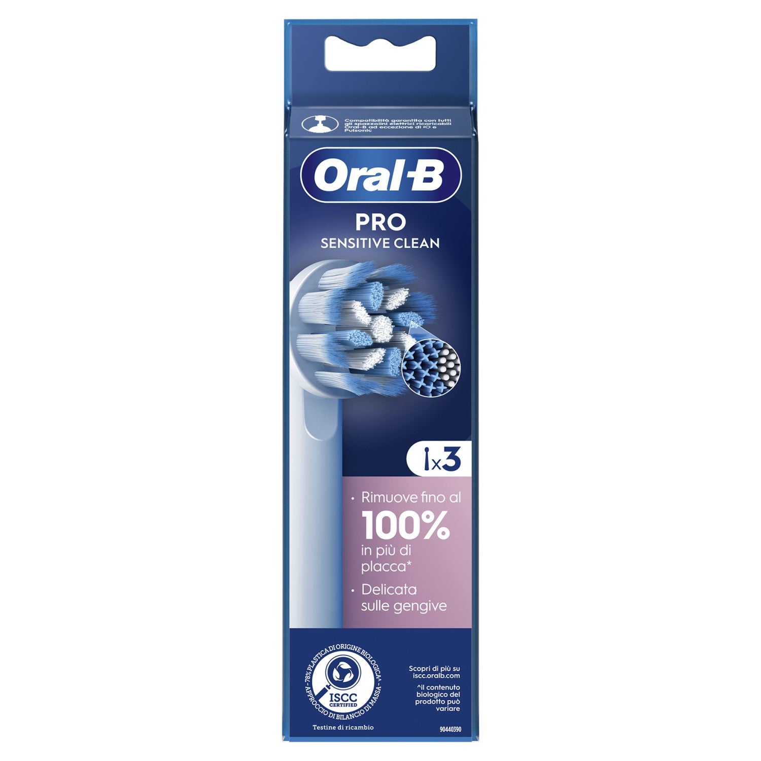 Oral-B Testine Di Ricambio Pro Sensitive Clean 3 pz Bianco