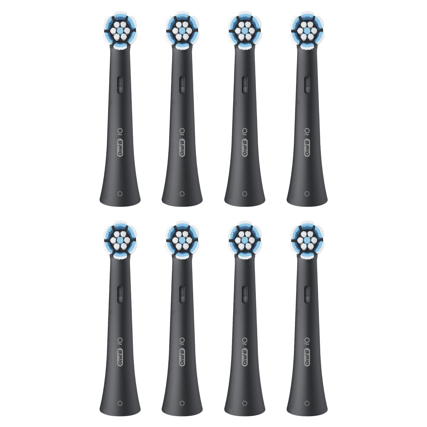 Oral-B iO Series Gentle Care Black, Original Replacement Round Brush Heads, Suitable for Sensitive Gums, 8