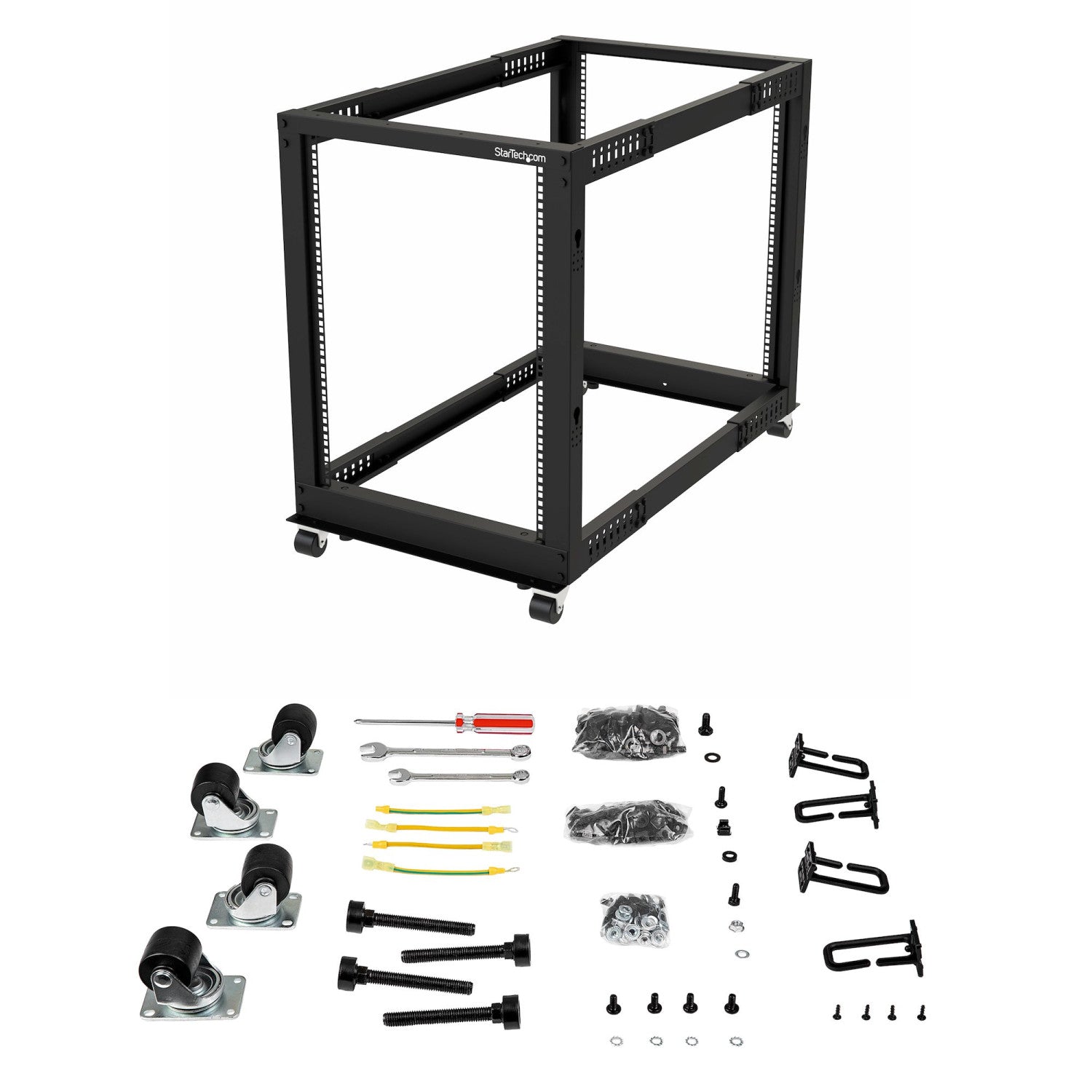 StarTech.com 4POSTRACK15U rack Rack indipendenti Nero