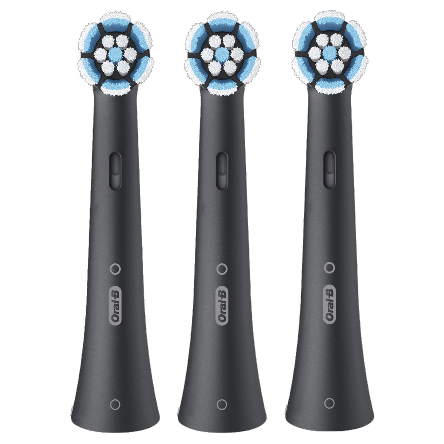 Oral-B Testine di Ricambio iO Series Gentle Care Black, testine rotonde di ricambio originali, setole angolate per una rimozione più profonda della placca, testina più morbida, adatte a gengive sensibili, 3