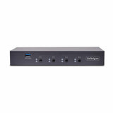 StarTech.com Switch KM a 4 porte con commutazione del mouse, switcher USB per tastiera/mouse, audio 3,5 mm/USB, Condivisione periferiche tra 4 PC, conforme a TAA