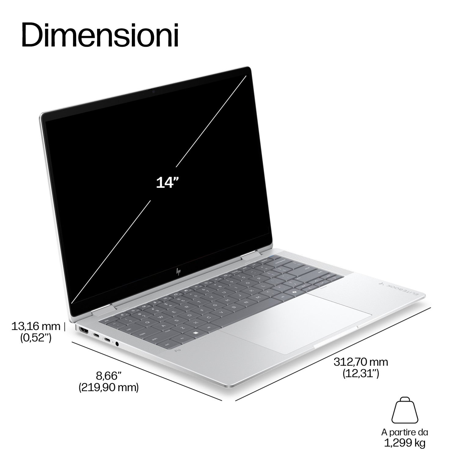 HP E4LG6AT laptop Copilot+ PC Intel Core Ultra 7 356H Ibrido (2 in 1) 35,6 cm (14") Touch screen WUXGA 32 GB LPDDR5x-SDRAM 1 TB SSD Wi-Fi 7 (802.11be) Windows 11 Pro Argento