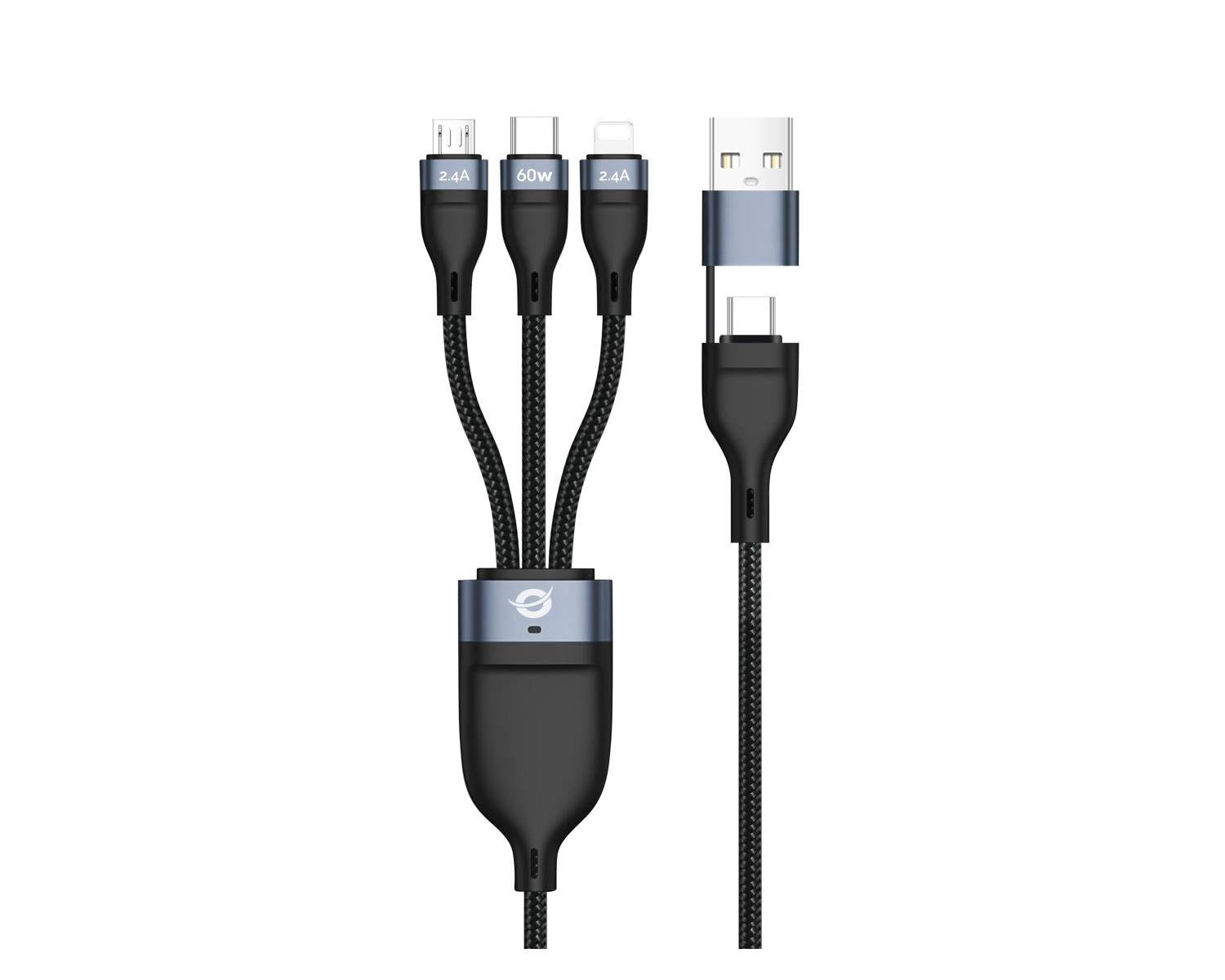 Conceptronic ETTA05B15 cavo USB USB 2.0 1,5 m USB C USB C/Micro-USB B/Lightning Nero