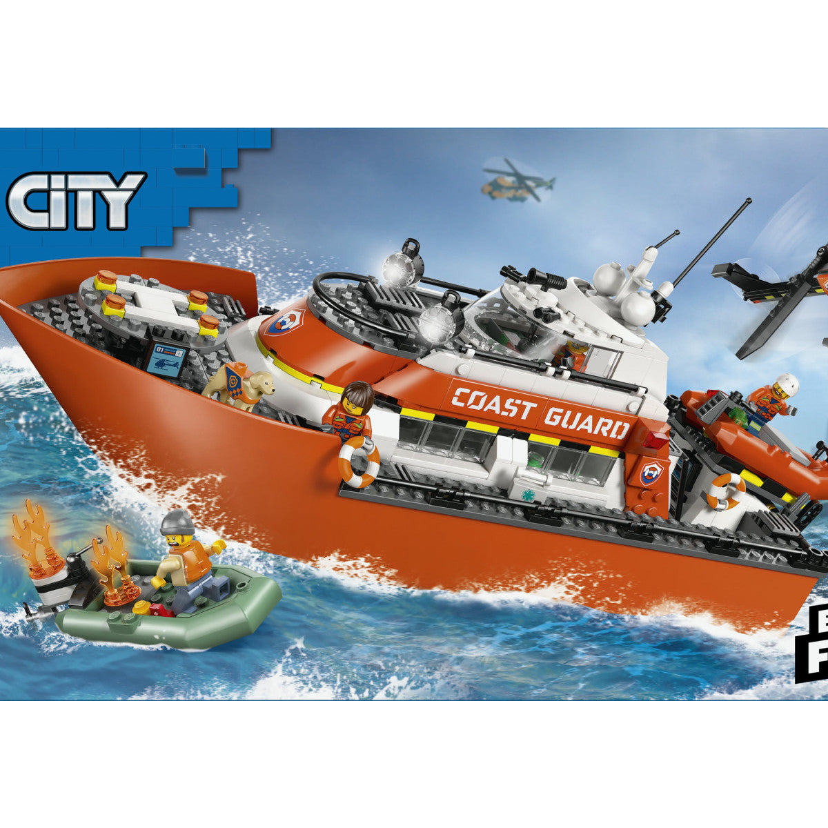 LEGO City Motoscafo Di Soccorso Ed Elicottero Della Guardia Costiera 60504