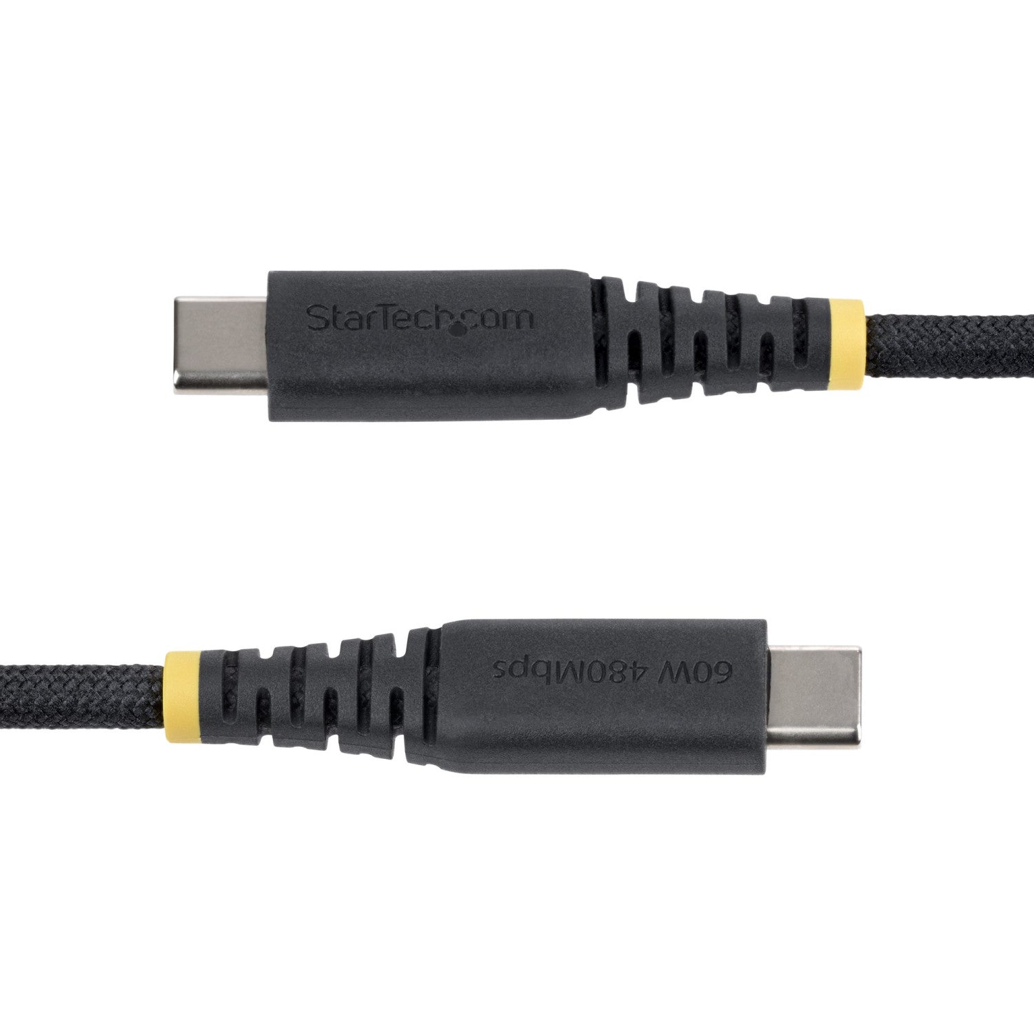 StarTech.com Cavo di Ricarica USB-C da 2m, 60W (3A) PD, Guaina con Doppio Strato Intrecciato in Nylon/TPE, Robusto Cavetto USB 2.0 per la Ricarica di Laptop