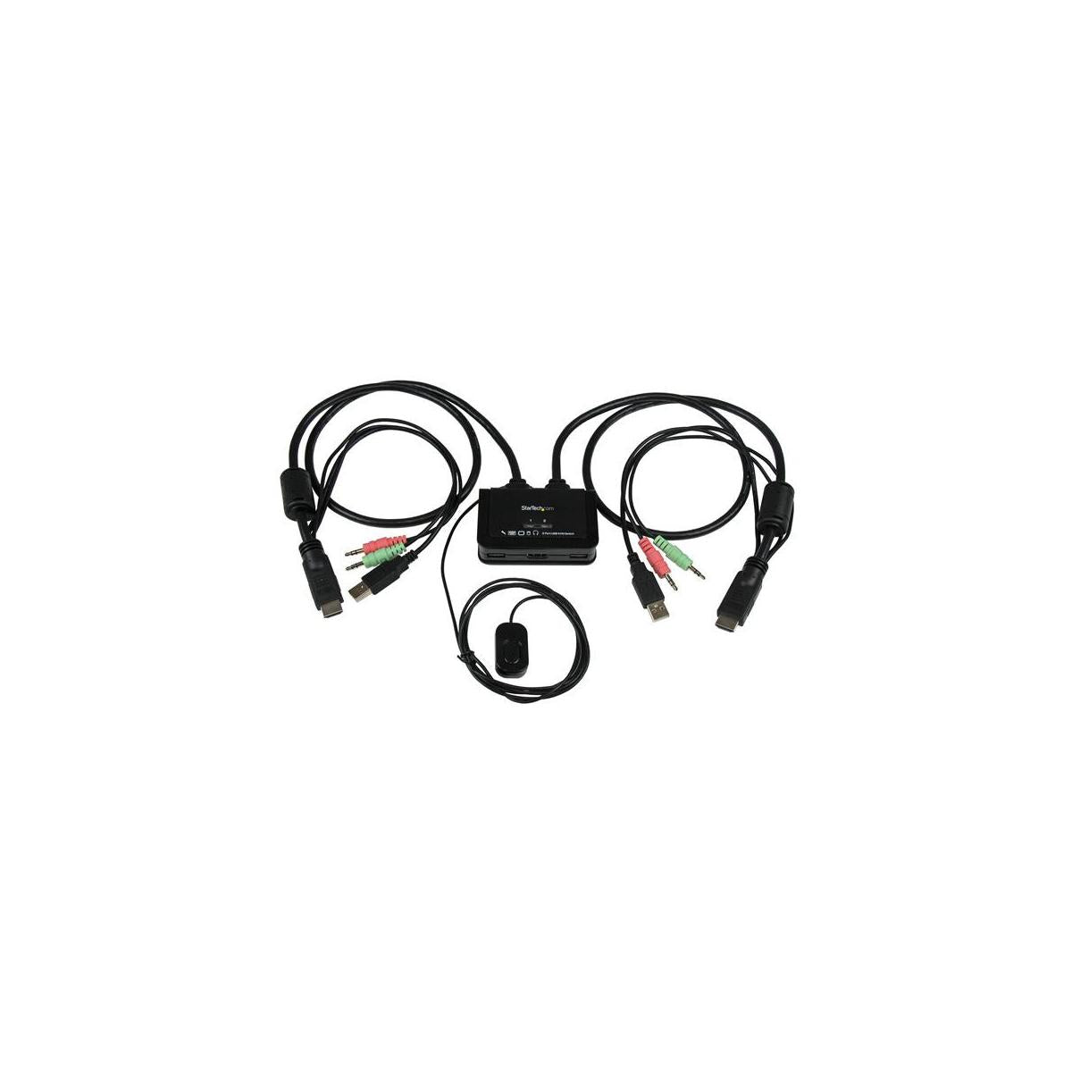 StarTech.com Switch KVM cavo HDMI USB 2 porte con audio e switch remoto Alimentazione USB