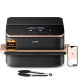 Cosori FRIGGITRICE AD ARIA Dual Blaze Twinfry™ Chef Edition, 2800W, 10 Litri, Funzioni 7 in 1, Doppia Resistenza, Doppio Cestello 5L&5L e Separatore Rimovibile, WiFi, 40-240℃, Grigio scuro