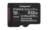 Kingston Technology 512GB microSDXC Canvas Select Plus Gen3 150MB/s A1 (Adattatore SD incluso)