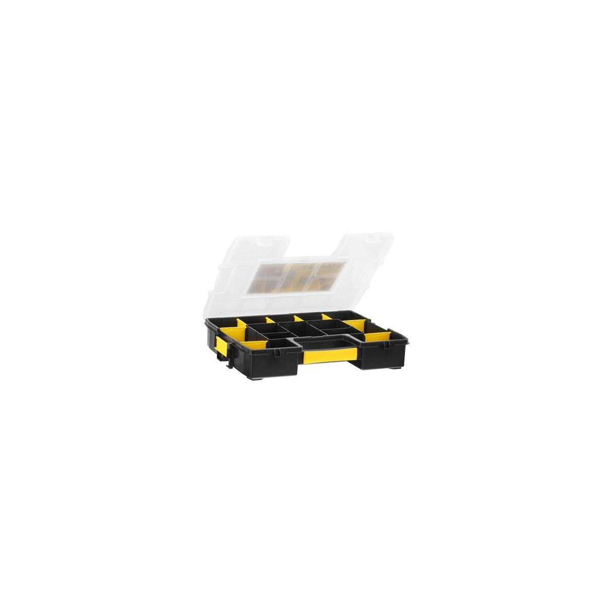 Stanley 1-97-483 Cassetta degli attrezzi Scatola per minuteria Nylon Nero, Trasparente, Giallo