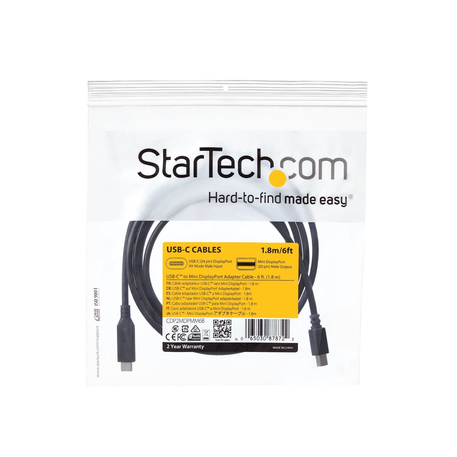 StarTech.com CDP2MDPMM6B cavo e adattatore video USB tipo-C