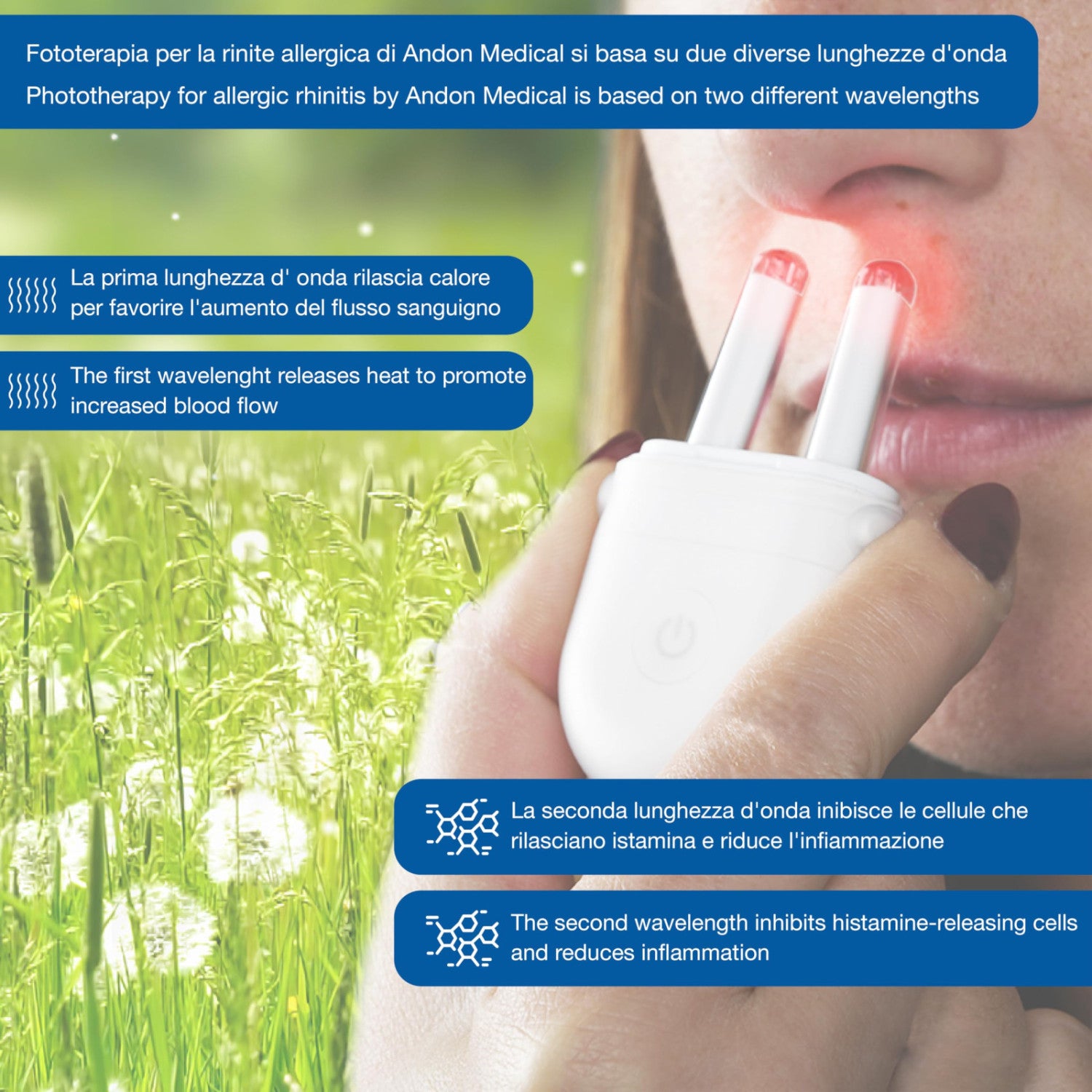 Gima Remedy Dispositivo Di Fototerapia Per Rinite Allergica