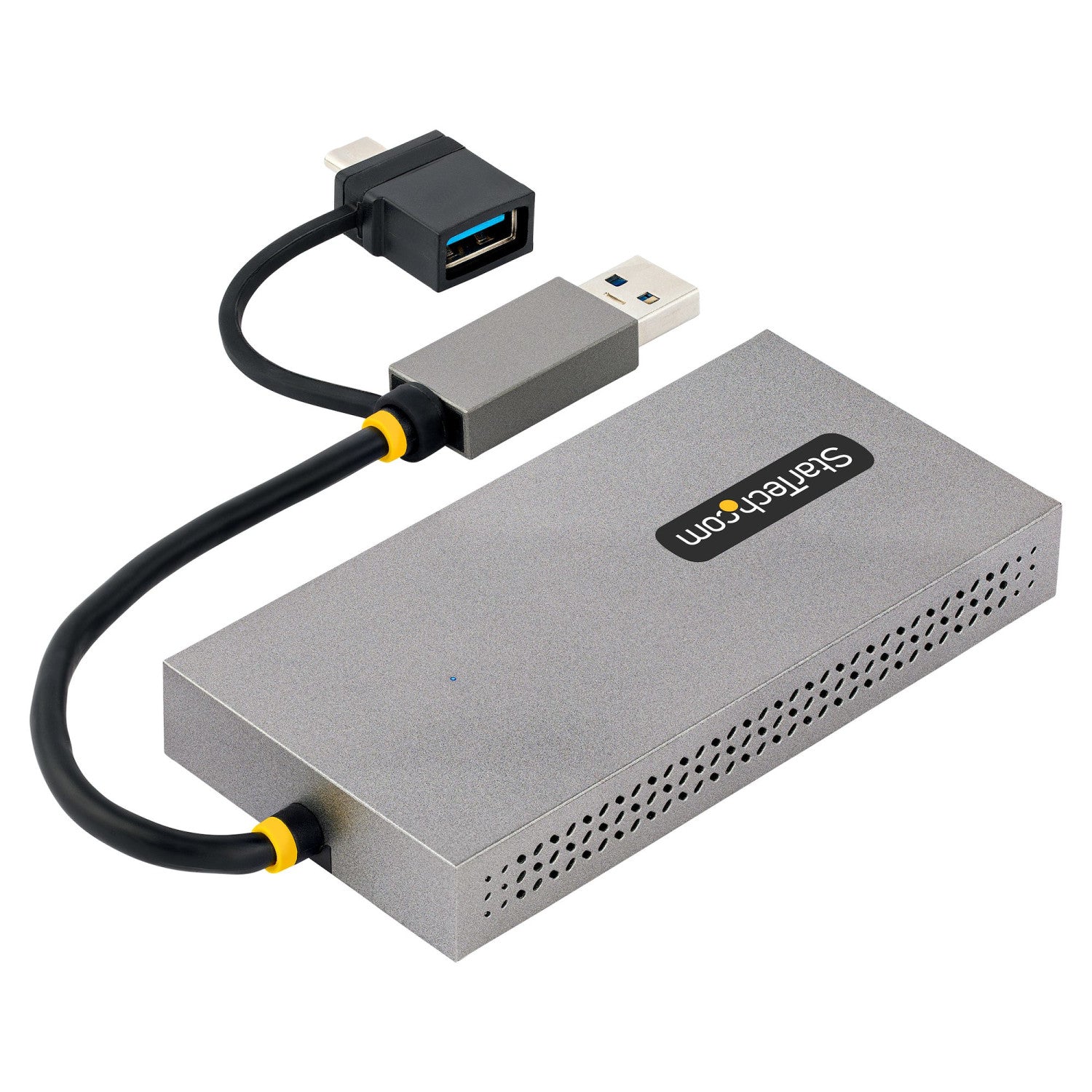 StarTech.com Adattatore USB 3.0 a HDMI, Scheda Video Esterna USB 3.0 a Doppio HDMI (1x 4K30Hz/1x 1080p), Cavo da 11cm integrato con Dongle da USB-A a USB-C; Convertitore da USB-A/C a Dual HDMI - Win/Mac