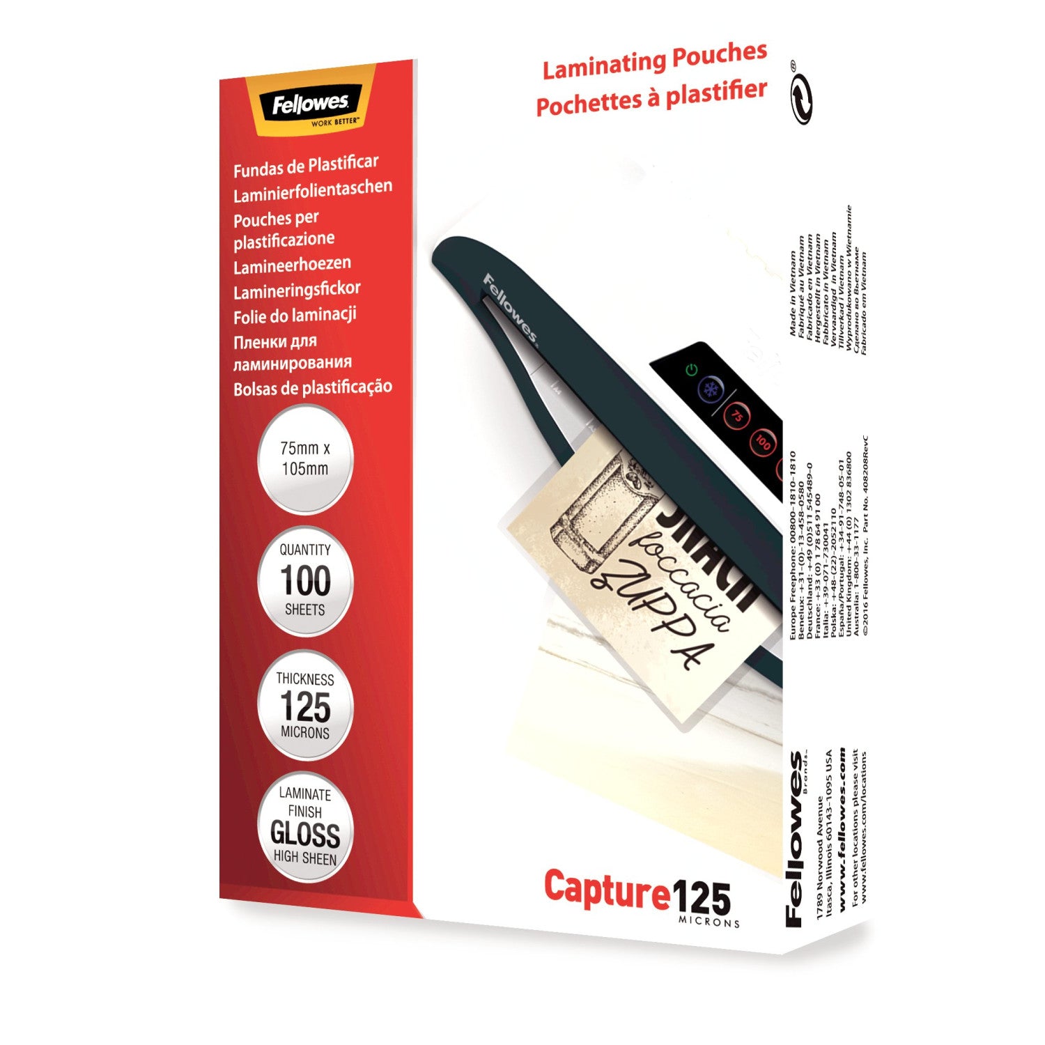 Fellowes 5306901 pellicola per plastificatrice 100 pz