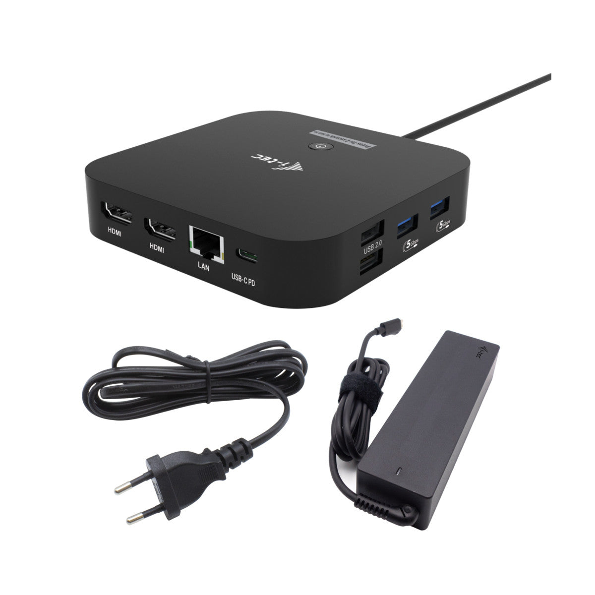 i-tec USB-C Dual HDMI Docking Station with Power Delivery 100 W Universal Charger 100W