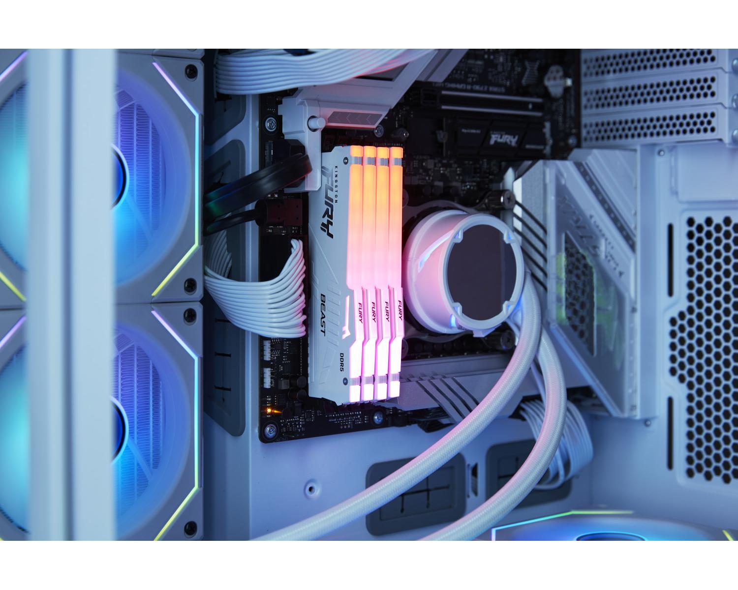 Kingston Technology FURY Beast 32GB 6000MT s DDR5 CL30 DIMM Kit da 2 moduli White RGB EXPO