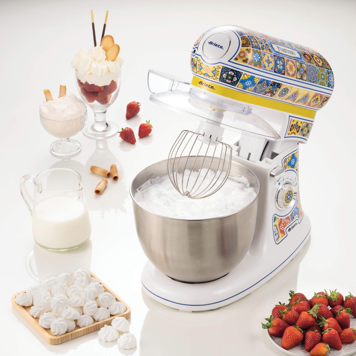 Ariete 1588 Impastatrice Positano Planetaria 7 velocità 2400 Watt 5.5 litri Tazza Acciaio Inox