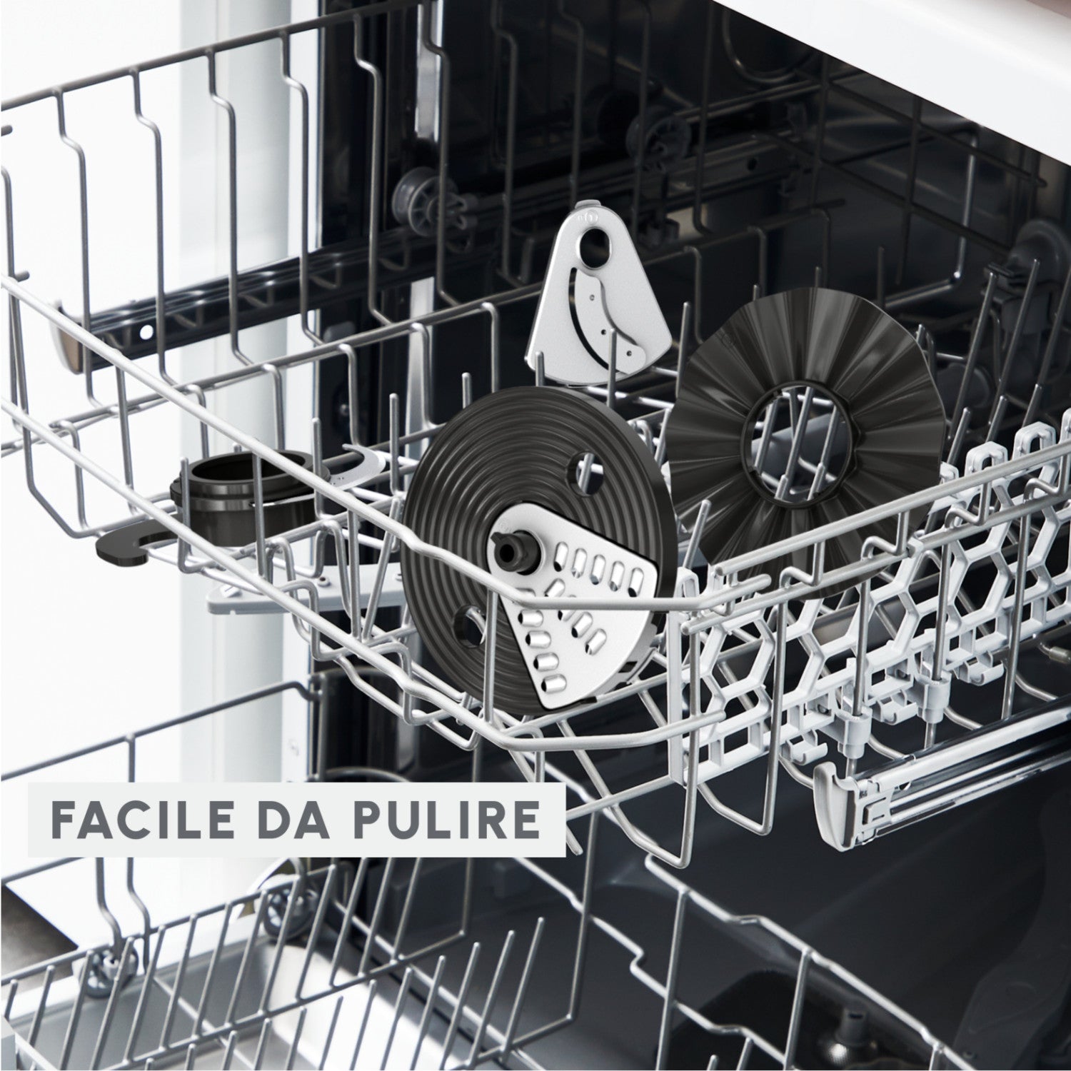 Moulinex FP242810 robot da cucina 800 W 2,4 L Nero, Trasparente