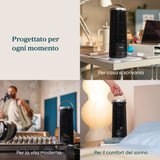 Levoit Windi Mini Ventilatore a torre, 7,0 m/s, 5 velocità, timer da 1 a 12 ore, oscillazione di 90°, portatile, ideale per l’uso sulla scrivania