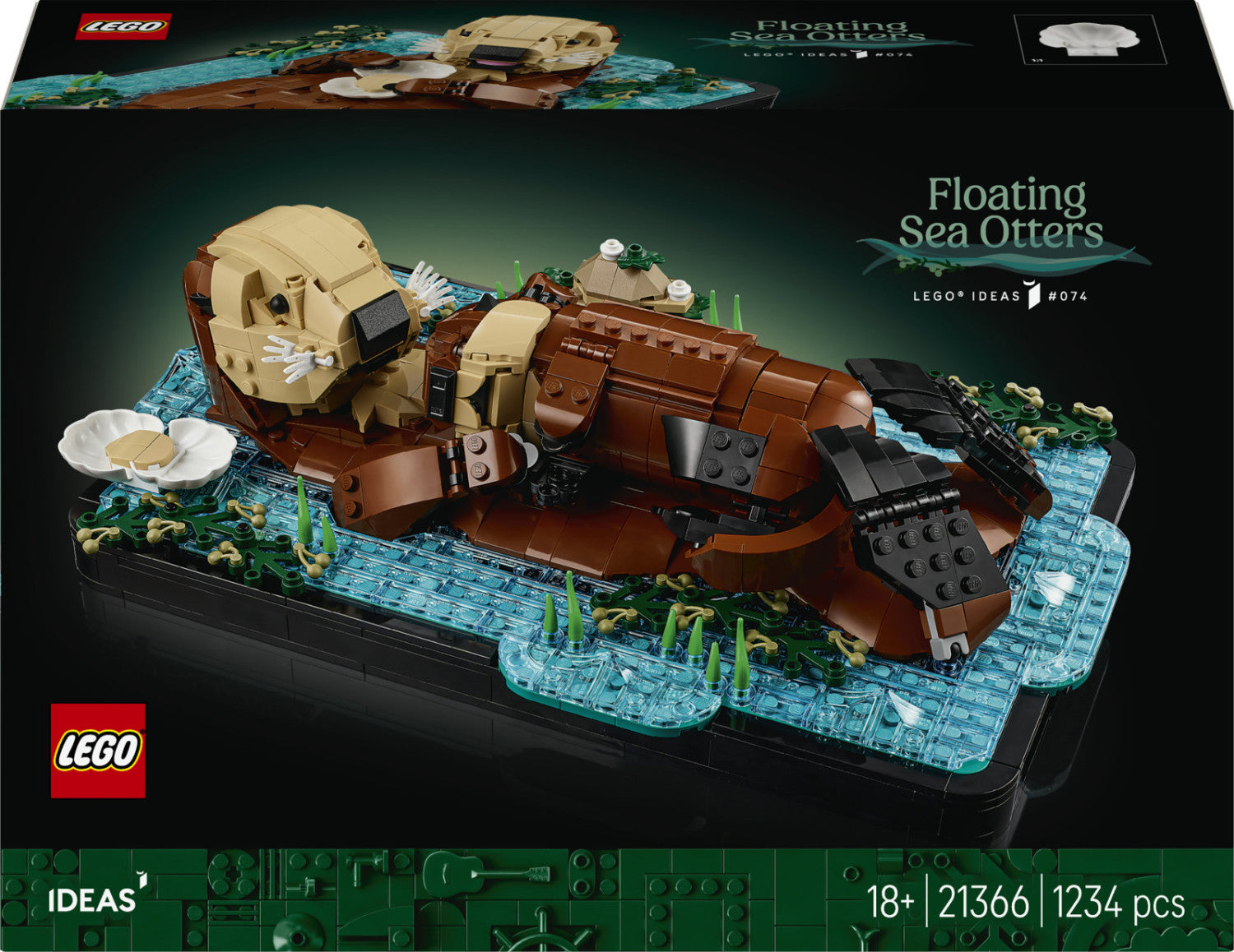 LEGO Ideas Floating Sea Otters 21366 Bausatz für Erwachsene 1234 Teile