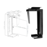 Techly ICA-CS 66 Supporto per CPU Porta CPU sotto scrivania Nero