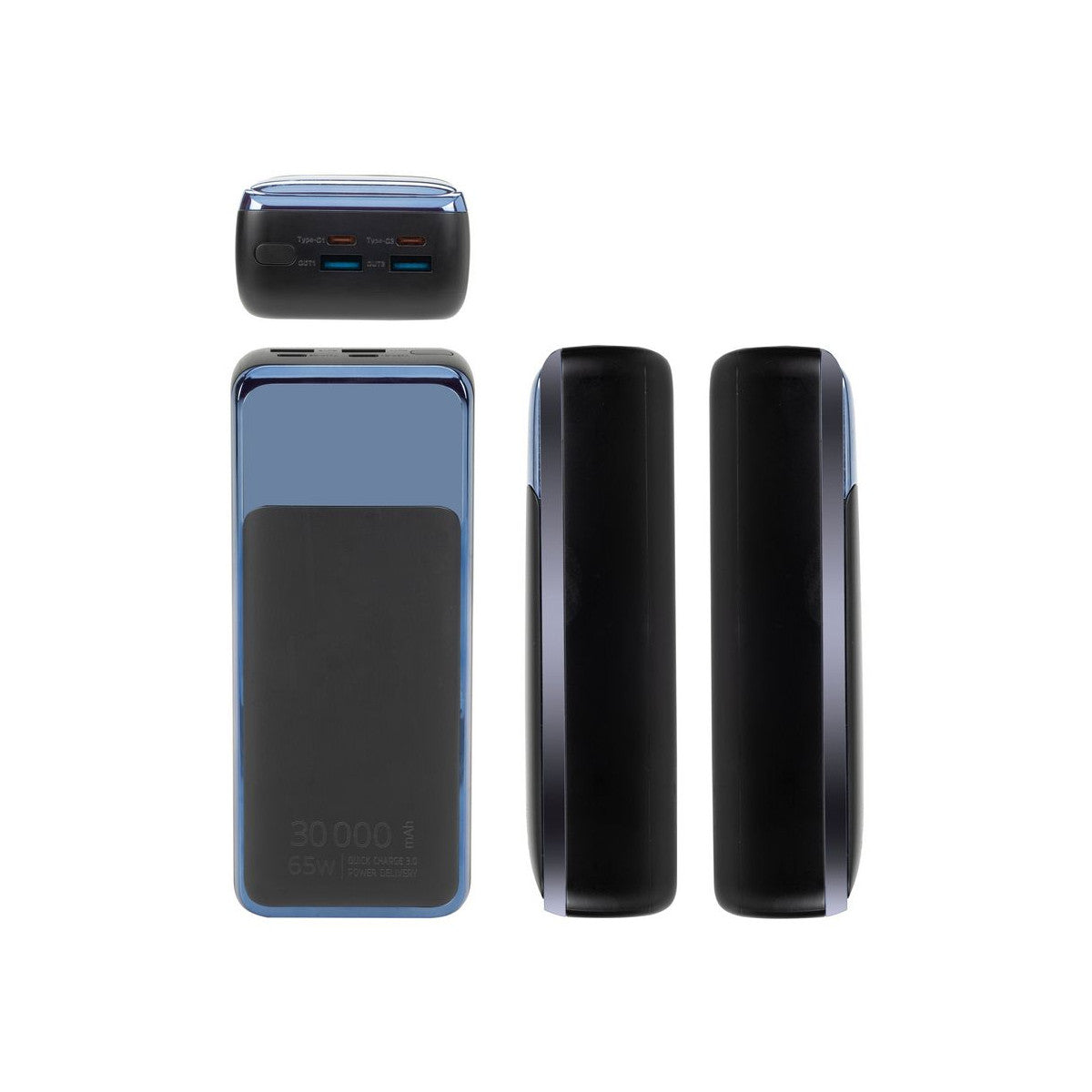 Rivacase VA1080 batteria portatile Polimeri di litio (LiPo) 30000 mAh Nero, Blu