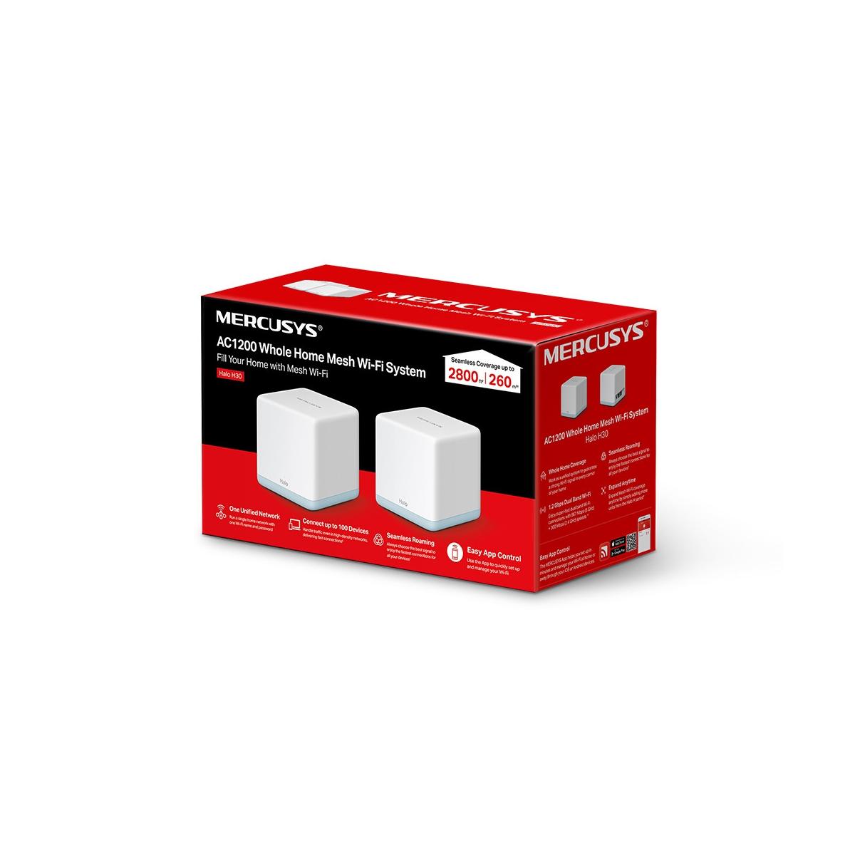 Mercusys Halo H30 2-pack Dual-band 2.4 GHz/5 GHz Wi-Fi 5 Bianco Interno