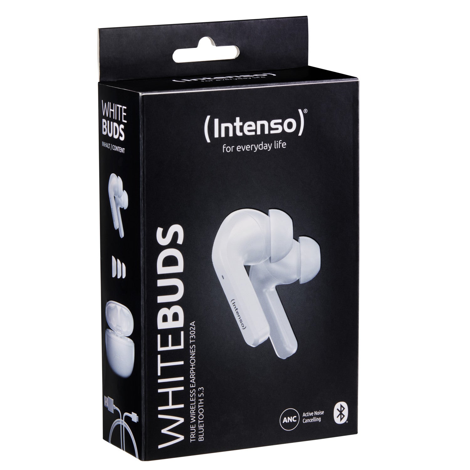 Cuffie Intenso T302A White Buds True Wireless Stereo In-ear Chiamate Musica Sport Tutti i giorni USB tipo-C Bluetooth Bianco