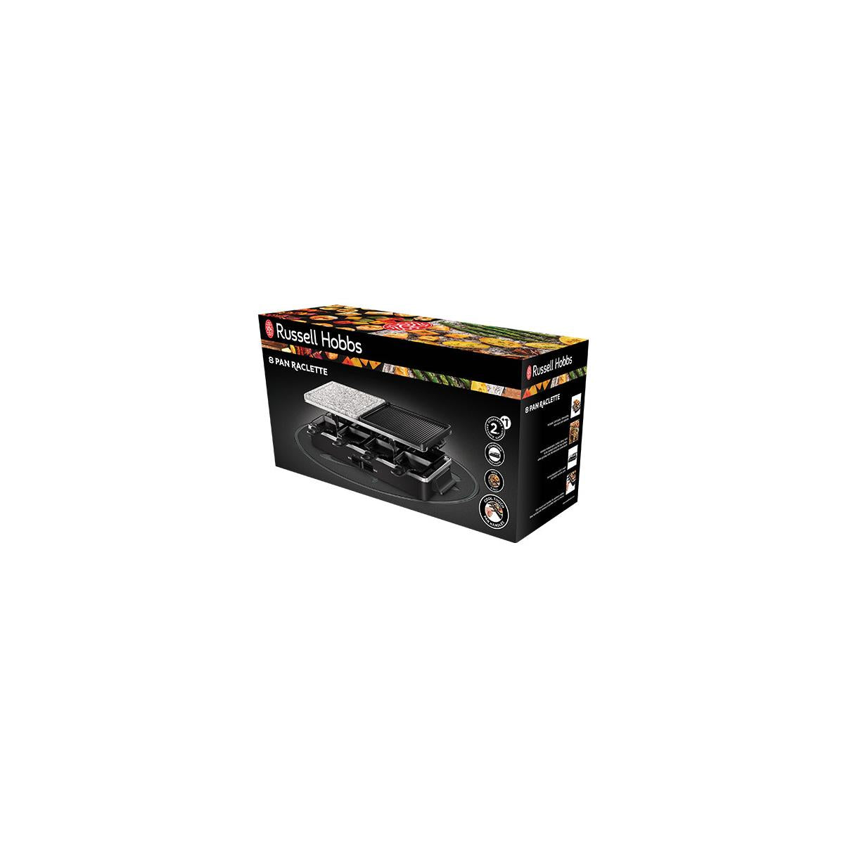 Russell Hobbs Multi Raclette 3 in 1 griglia per raclette 8 persone 1400 W Nero
