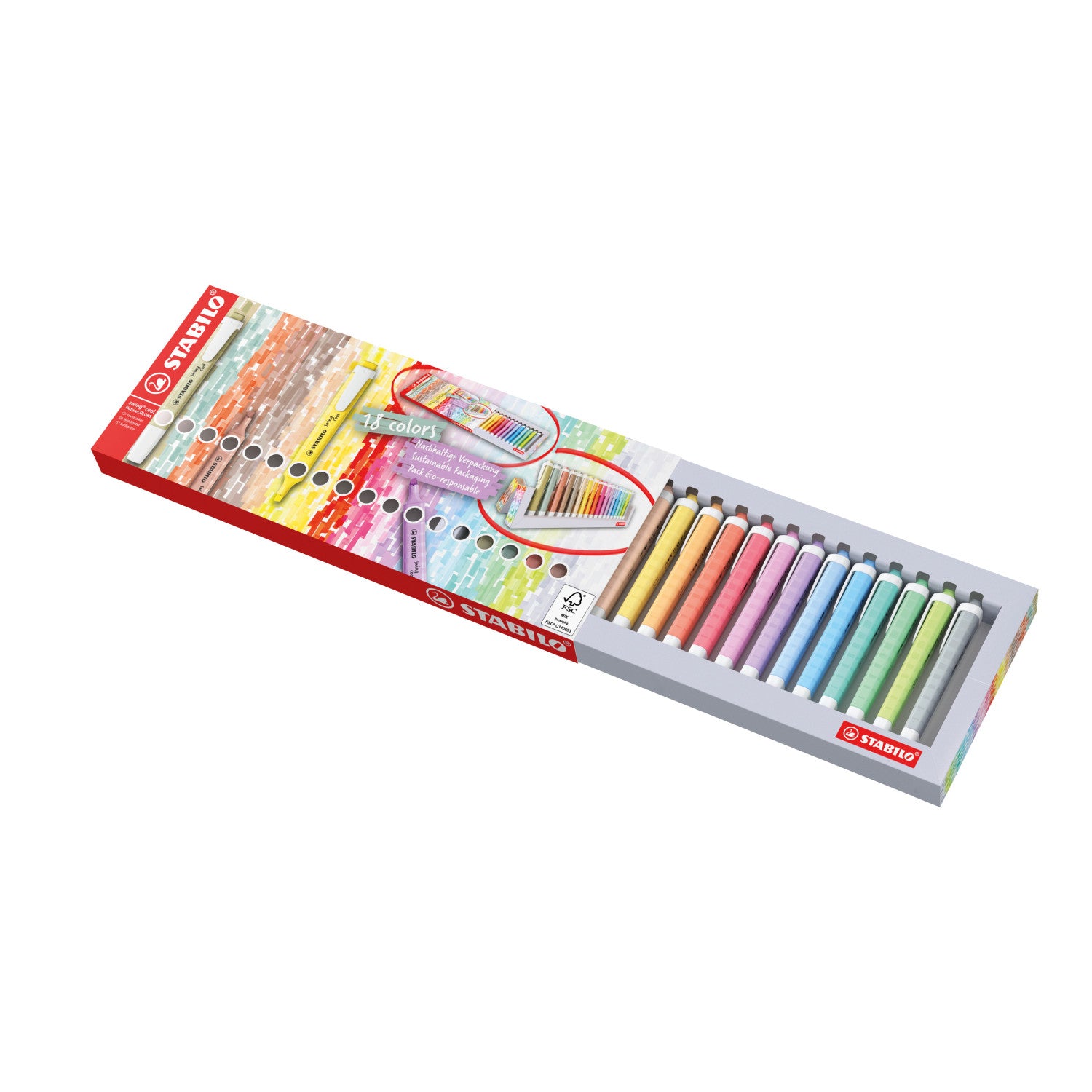 STABILO swing cool evidenziatore 18 pz Punta smussata Multicolore
