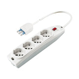 Poly Pool Presa Multipla 4 Prese Pluristandard e Interruttore Bianca