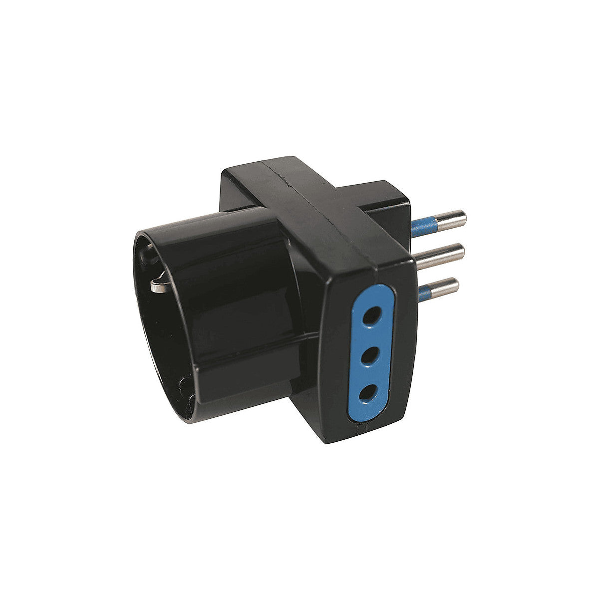 Polypool Adattatore Multiplo Pluristandard Spina 10A 2P T 2 Prese 10A 2P T 1 Presa 10-16A 2P T 250V Nero
