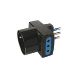 Polypool Adattatore Multiplo Pluristandard Spina 10A 2P T 2 Prese 10A 2P T 1 Presa 10-16A 2P T 250V Nero