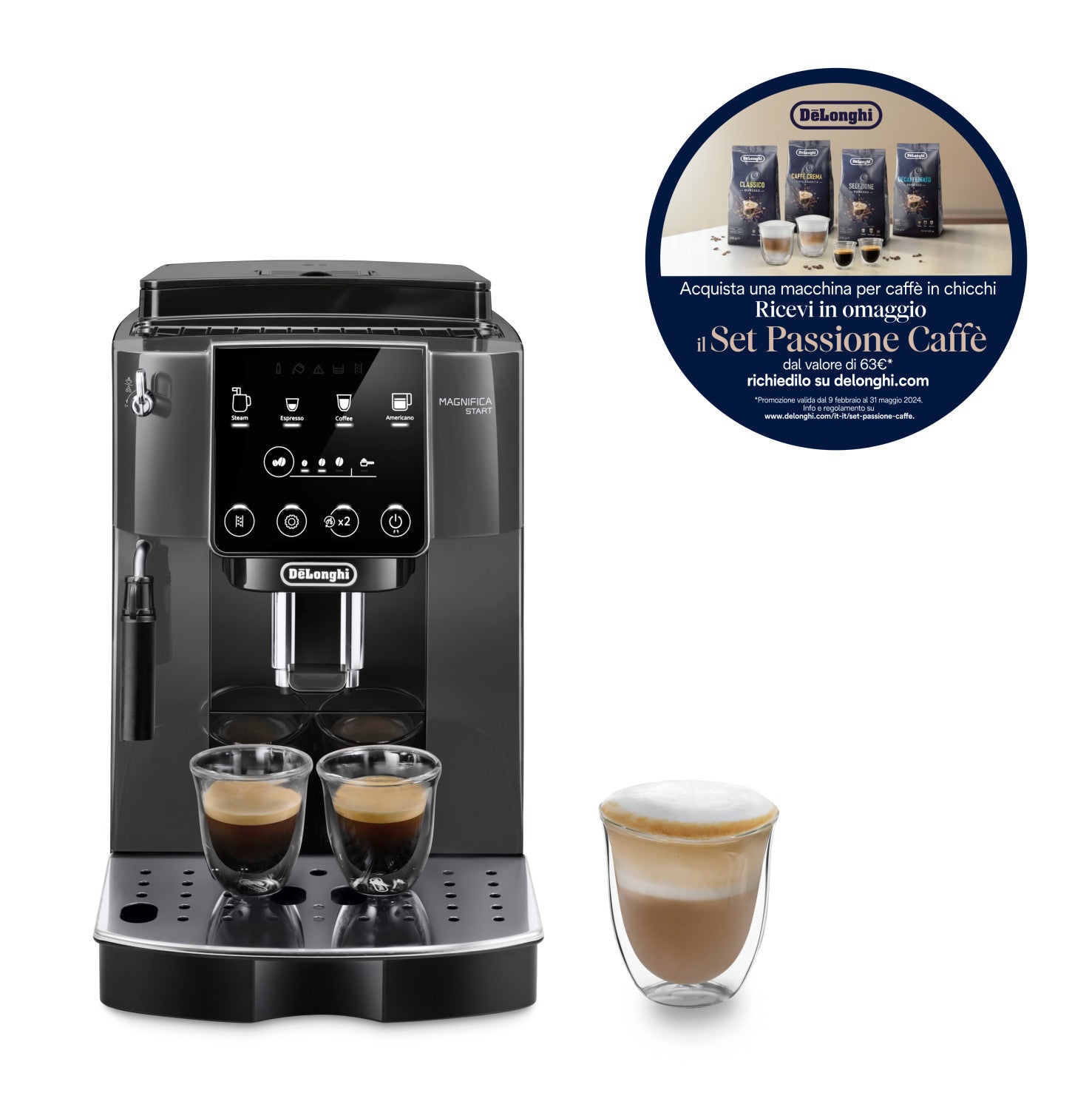 De Longhi Magnifica ECAM220.22.GB Macchina Caffe' Automatica per Espresso 1,8 L Grigio