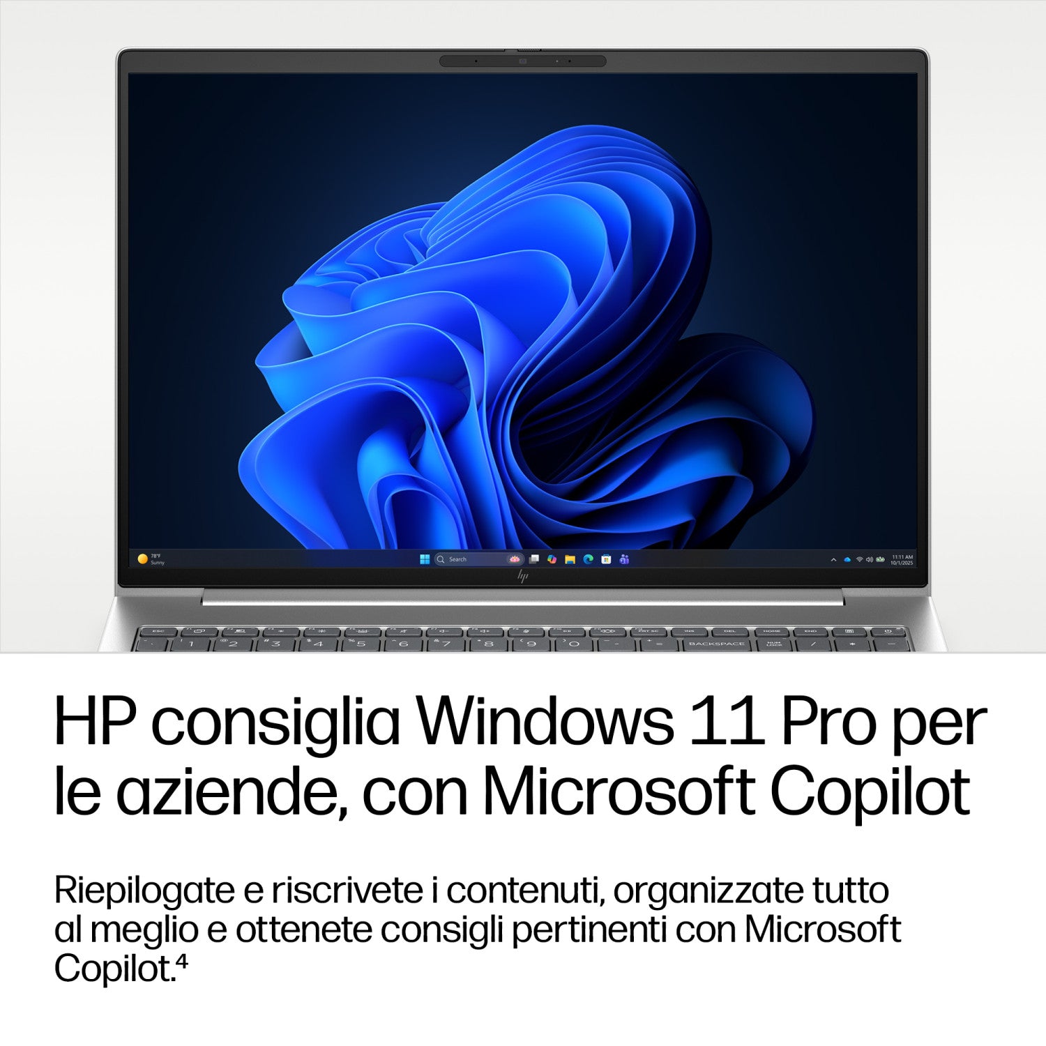 HP DQ6N2AT laptop Intel Core 5 Computer portatile 40,6 cm (16") WUXGA 16 GB LPDDR5x-SDRAM 512 GB SSD Wi-Fi 7 (802.11be) Windows 11 Pro AI PC Argento