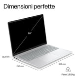 HP E0BL2EA laptop Copilot+ PC Intel Core Ultra 5 Computer portatile 40,6 cm (16") 2K 16 GB DDR5-SDRAM 512 GB SSD Wi-Fi 7 (802.11be) Windows 11 Home Grigio, Argento