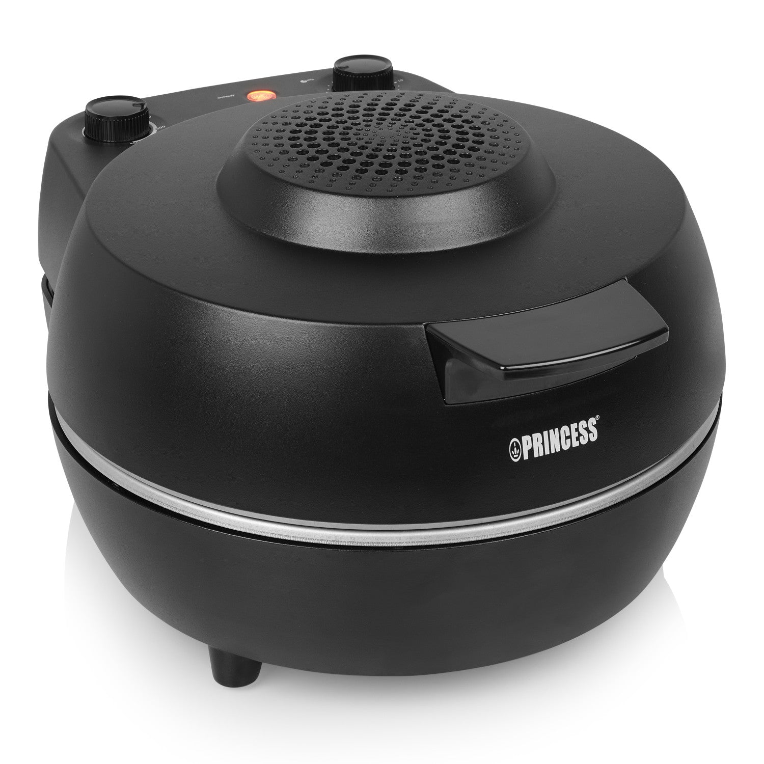 Forno per pizza Princess 115005 Pizzaiolo e forno Termostato e timer regolabili 1200 W Pietra per pizza in ceramica 410 gradi Diametro 30 cm Nero
